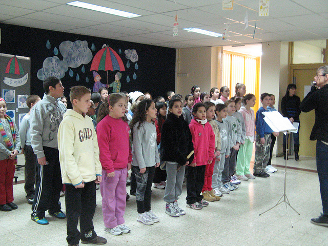 Children with and without autism sing in the Yad Hamoreh choir. 