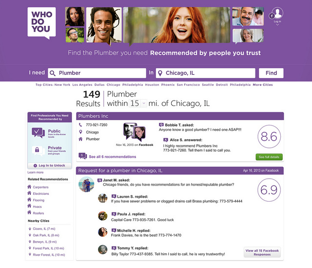 WhoDoYou results page.