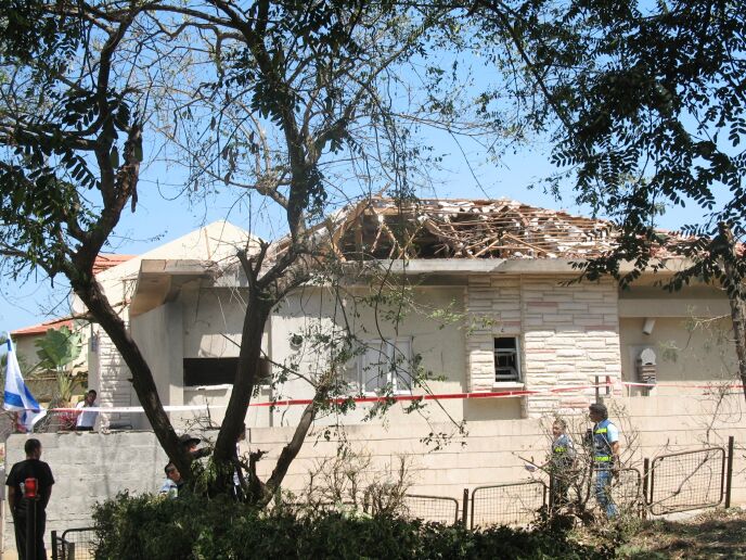 Orli Avior photographed the Cohen home in Ashkelon, which took a direct hit at 6:30am August 26.