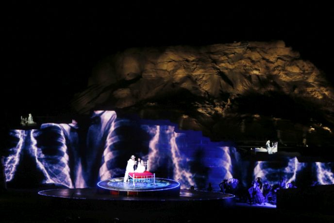 In 2014, more than 50,000 people attended a performance of Verdi's La Traviata, at Masada. Photo by Miriam Alster/FLASH90