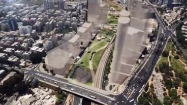 Illustration of park above Tel Aviv's Ayalon Highway. (Simulation: Viewpoint)
