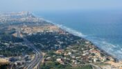 An aerial view of Beit Yanai Beach, near Netanya. Photo by Moshe Shai/FLASH90