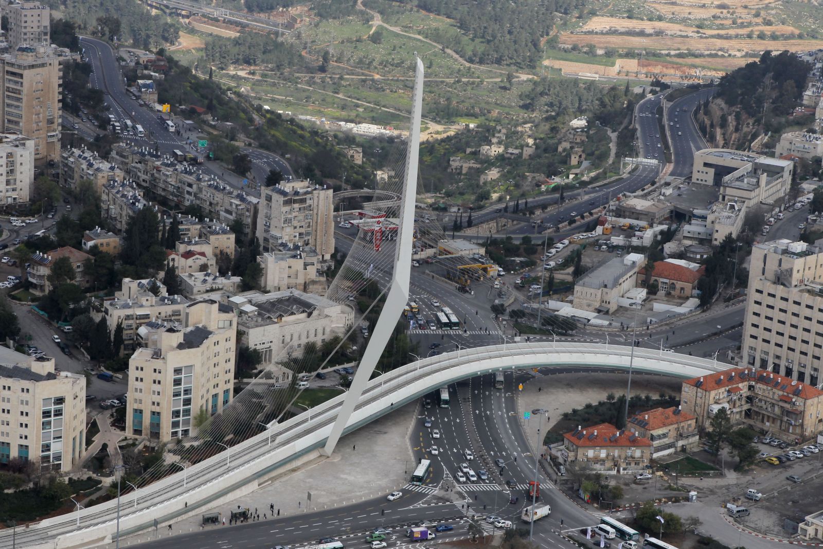  The Chords Bridge dominates the Jerusalem skyline. Photo by Nati Shohat/FLASH90
