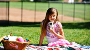 girl at picnic