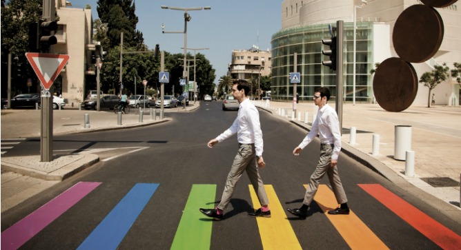 In a spoof on “Abbey Road,” The Young Professionals created a buzz for TLV Gay Pride Week.