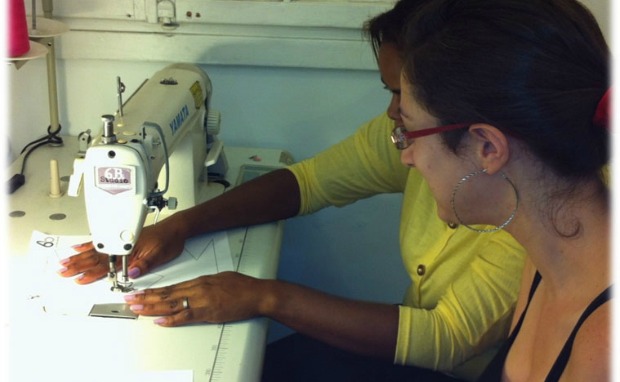 The eight women in the program are learning skills including sewing.