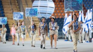 The rehearsal ceremony on July 16 for the 19th Maccabiah Games at the Teddy stadium in Jerusalem. Photo by Yonatan Sindel/Flash90