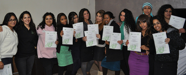 AMIT students in Petah Tikva with their Chaim BePlus certificates.