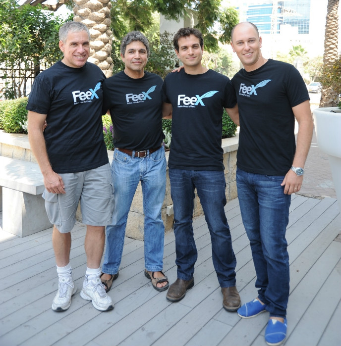 FeeX cofounders Uri Levine, left, Eyal Halahmi, Yoav Zurel and David Weisz. 