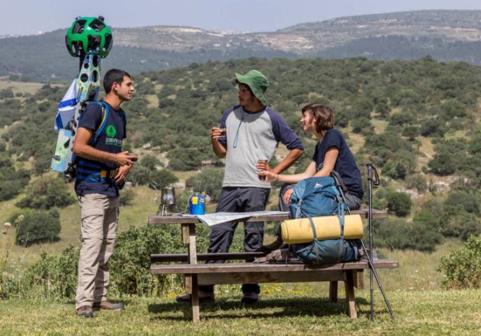 Volunteers are mapping Israel's National Trail with Google Street View cameras. Photo courtesy of SPNI