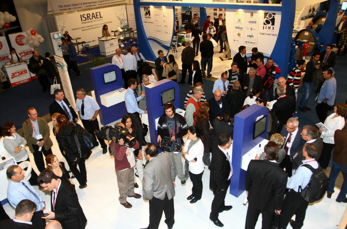  Scene from a past WATEC exhibition.