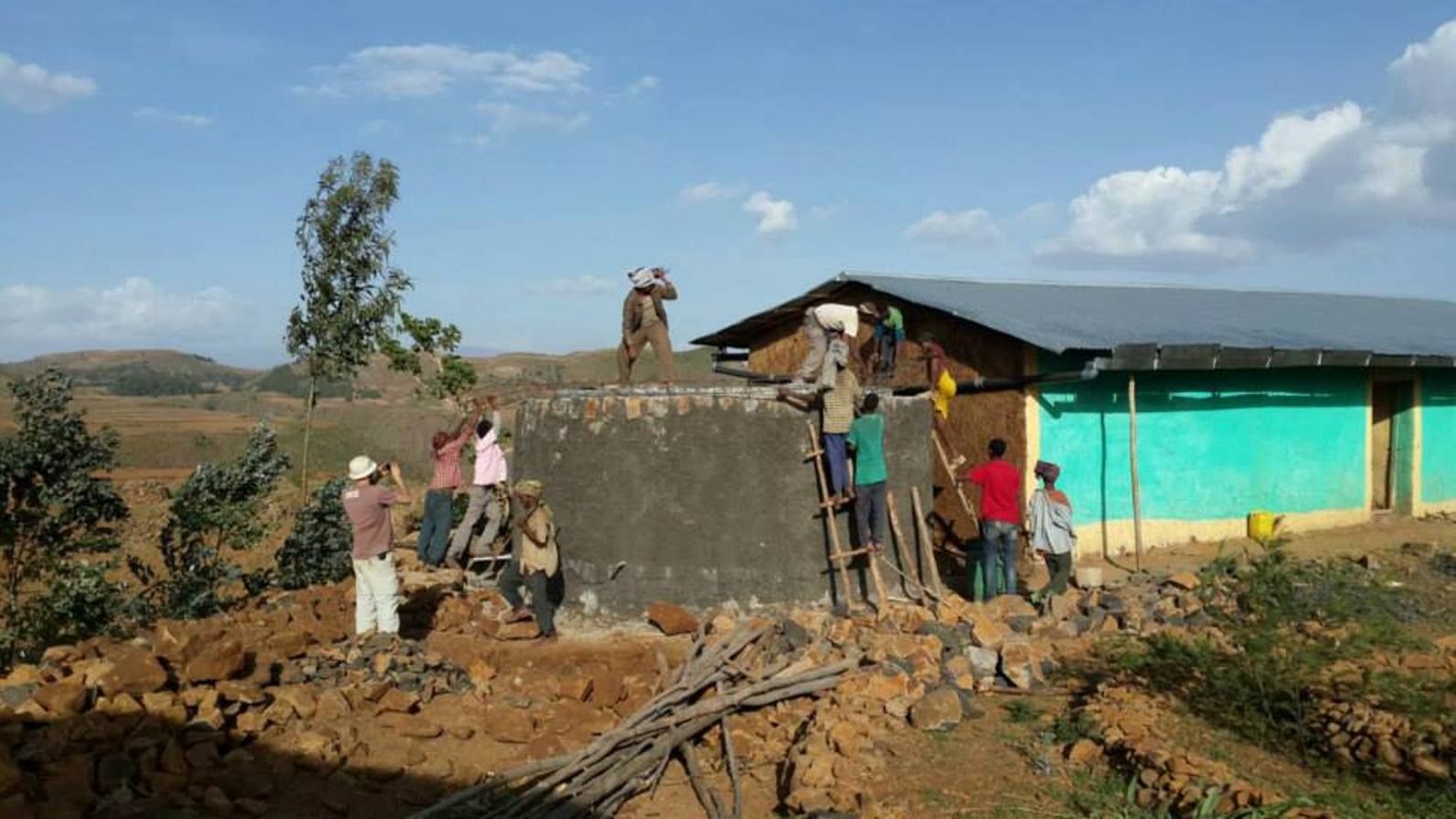 Technion students in Ethiopia checking the new water system with local residents. Photo courtesy of Nimrod Polonsky, Matan Segman, Tal Dana/Technion’s Spokesperson’s Office