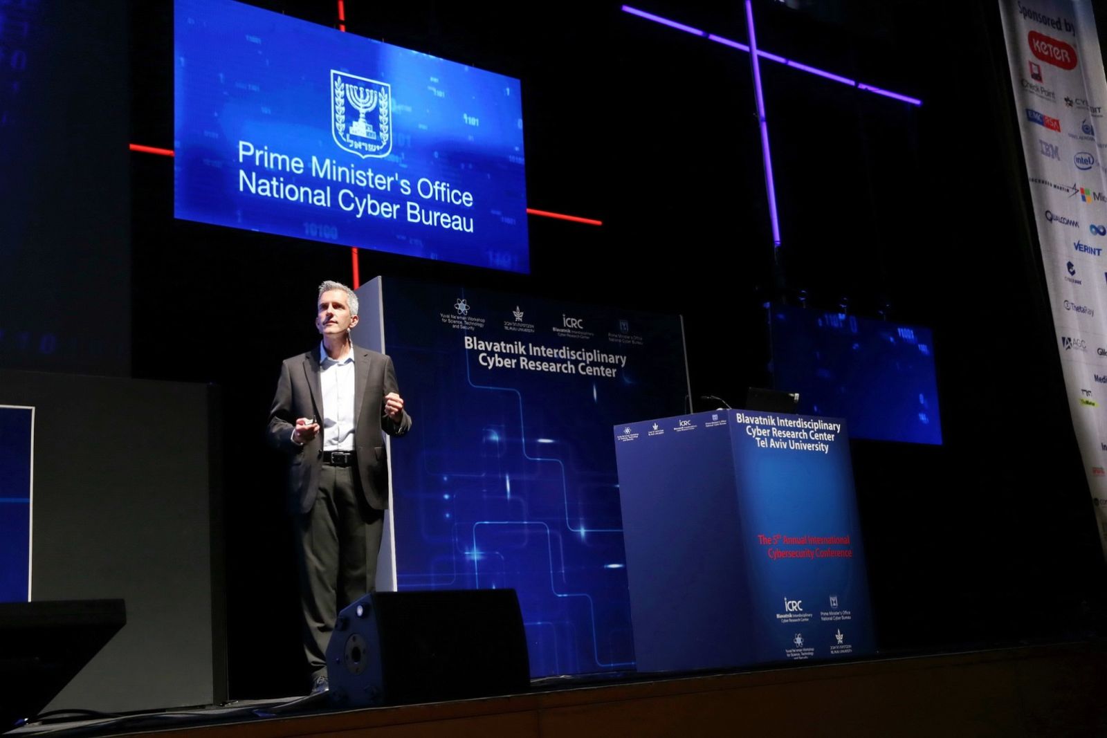 Yaniv Harel, general manager of the Cyber Solutions Group of EMC and head of research strategy at the ICRC in Tel Aviv University, at the International Cyber Security Conference. Photo: courtesy
