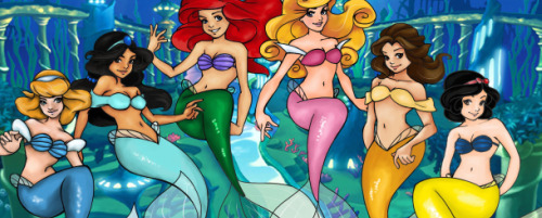 Disney-Princesses-As-Mermaids